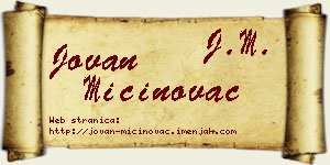 Jovan Mićinovac vizit kartica